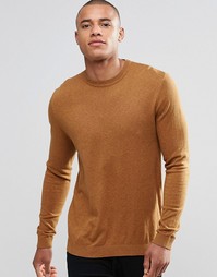 Хлопковый джемпер с круглым вырезом ASOS - Рыжий