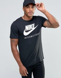 Черная футболка с логотипом Nike International 803891-010 - Черный