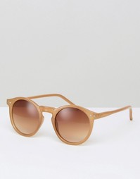 Круглые солнцезащитные очки коричневого оттенка ASOS - Кэмел