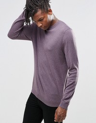 Хлопковый джемпер с круглым вырезом ASOS - Фиолетовый