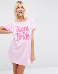 Футболка для сна с принтом Team Bride ASOS BRIDAL - Мульти