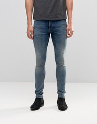 Сине-серые супероблегающие джинсы ASOS - Сине-серый