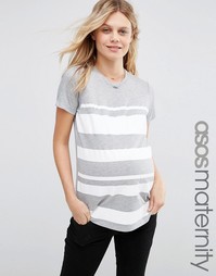 Футболка для беременных в широкую полоску ASOS Maternity