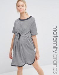 Короткое приталенное платье для беременных Bluebelle Maternity - Серый