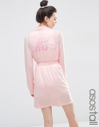 Трикотажный халат ASOS TALL BRIDAL - Розовый