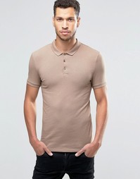 Бежевое трикотажное поло ASOS - Sand dune