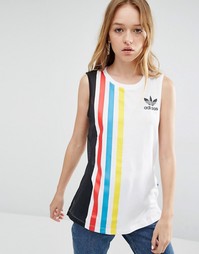 Майка с сетчатой вставкой и тремя полосками adidas Originals Primary