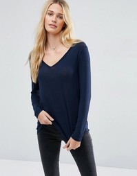 Лонгслив с асимметричным краем ASOS The New Forever - Темно-синий