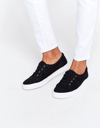 Черные саржевые кеды в горошек Fred Perry Aubyn