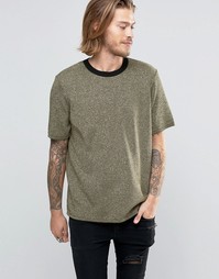 Трикотажная футболка с металлизированной нитью ASOS - Зеленый