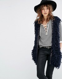 Кардиган без рукавов с декоративной отделкой Maison Scotch - 60 синий
