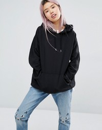 Oversize-свитшот с капюшоном Monki - Черный