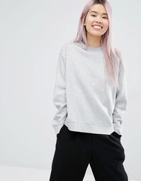 Трикотажный oversize-свитшот Monki - Серый