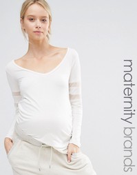 Трикотажный домашний топ с сетчатыми вставками Bluebelle Maternity