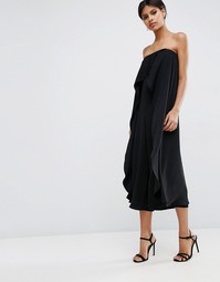 Комбинезон-бандо с оборкой ASOS - Черный