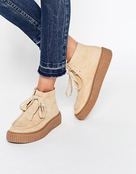 ASOS ANYAN Creeper Lace Up Boots - Песок