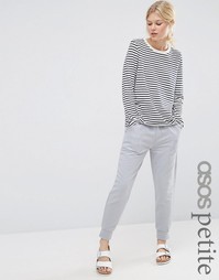 Джоггеры с контрастными атласными карманами ASOS PETITE Luxe - Серый