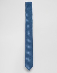 Узкий галстук в горошек ASOS - Синий