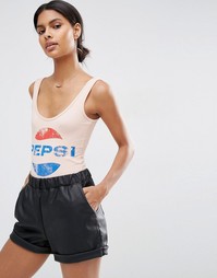 Боди с принтом Pepsi от ASOS - Телесный