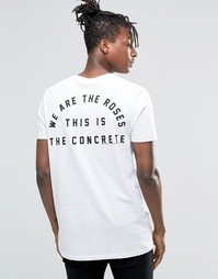 Удлиненная футболка с принтом спереди и сзади ASOS Tupac - Белый