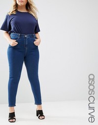 Синие зауженные джинсы ASOS CURVE Ridley Kelsey - Синий