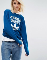 Свитшот с логотипом‑трилистником adidas Originals - Tech steel