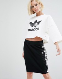 Укороченный свитшот с логотипом-трилистником adidas Originals