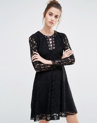 Кружевное свободное платье Sportmax Code Oronte - 003 черный