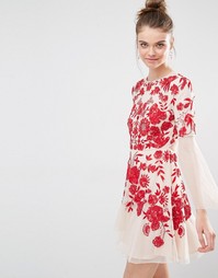 Приталенное платье с вышивкой Frock and Frill