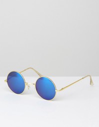 Круглые солнцезащитные очки с зеркальными линзами 7X