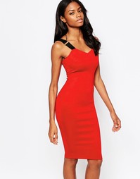 Платье миди с эластичными бретельками AX Paris - Красный