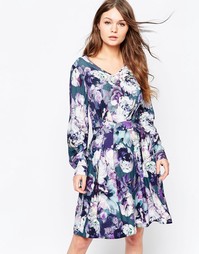 Платье с длинными рукавами и цветочным принтом Closet - Мульти