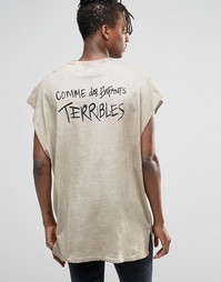 Oversize-футболка с надписью сзади ASOS - Ветиверовый зеленый