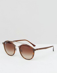 Черепаховые солнцезащитные очки с металлической переносицей Ray-Ban
