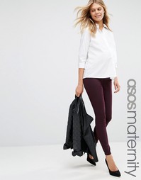 Темно-красные джеггинсы для беременных ASOS Maternity Rivington