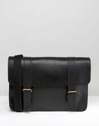 Изготовленный в Англии кожаный портфель ASOS - Черный