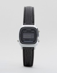 Часы с черным кожаным ремешком Casio LA670WEL-1BEF - Черный