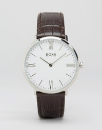 Часы на коричневом кожаном ремешке Hugo Boss Ultra Jackson