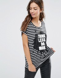 Полосатая футболка со слоганом Vero Moda Didie Less