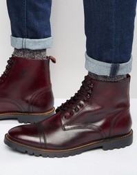 Кожаные ботинки на шнуровке Base London Siege - Красный