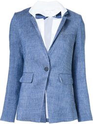 single button woven blazer Veronica Beard