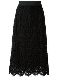 кружевная юбка с цветочным узором Dolce &amp; Gabbana