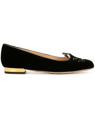 слиперы 'Kitty' с бархатной отделкой  Charlotte Olympia