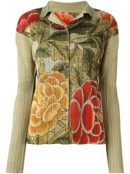 плиссированная рубашка с цветочным принтом Issey Miyake Vintage