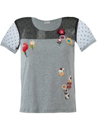футболка с цветочным украшением из пайеток Red Valentino