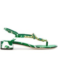 декорированные сандалии с растительным принтом Dolce &amp; Gabbana