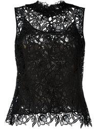 lace overlay top Oscar de la Renta