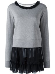 толстовка с контрастным воротником и подолом Mm6 Maison Margiela