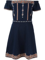 платье с вышивкой и открытыми плечами Tory Burch