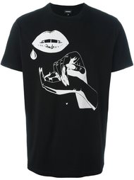 футболка с принтом рук и губ Diesel